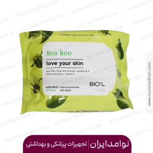 دستمال مرطوب پاک كننده آرايش صورت بیول حاوی عصاره درخت چای 20 عددی
