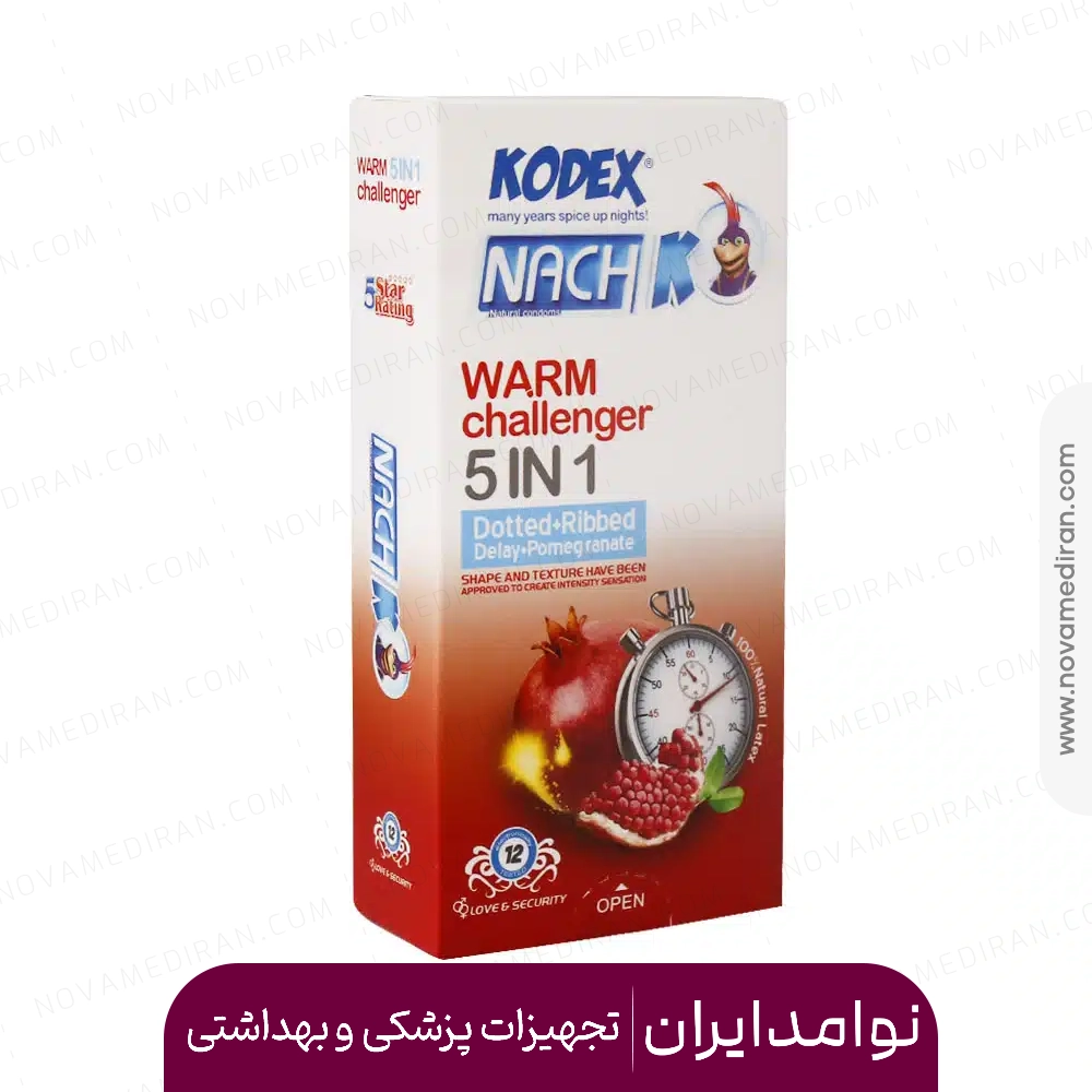 کاندوم 5 کاره کدکس مدل Warm Challenger وارم چلنجر 12 عددی