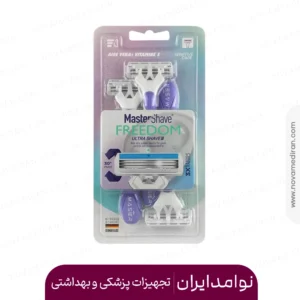 خود تراش 3 لبه سفید بنفش مستر شیو بسته ۳ عددی